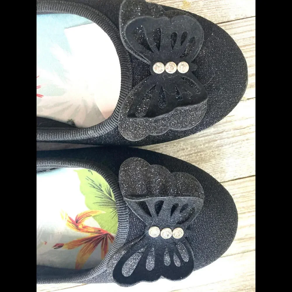 Dominique Nicole Girls Shoes Butterfly NEW Black Size 4M Shoe Dept.